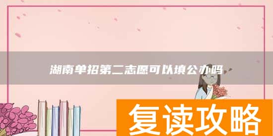 湖南单招第二志愿可以填公办吗