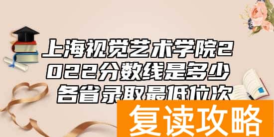 上海视觉艺术学院2022分数线是多少 各省录取最低位次