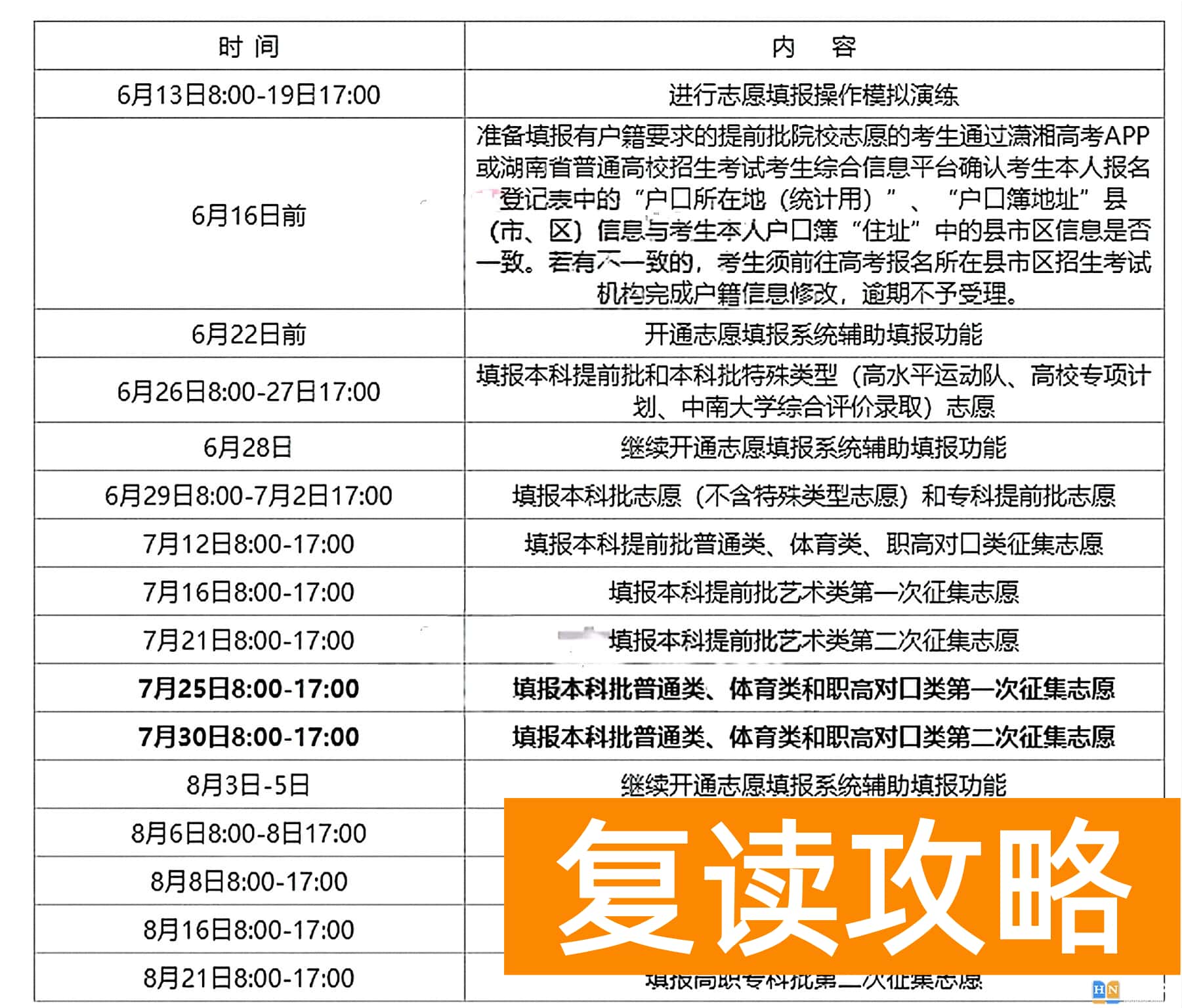湖南2024本科批征集志愿填报时间及入口什么时候截止