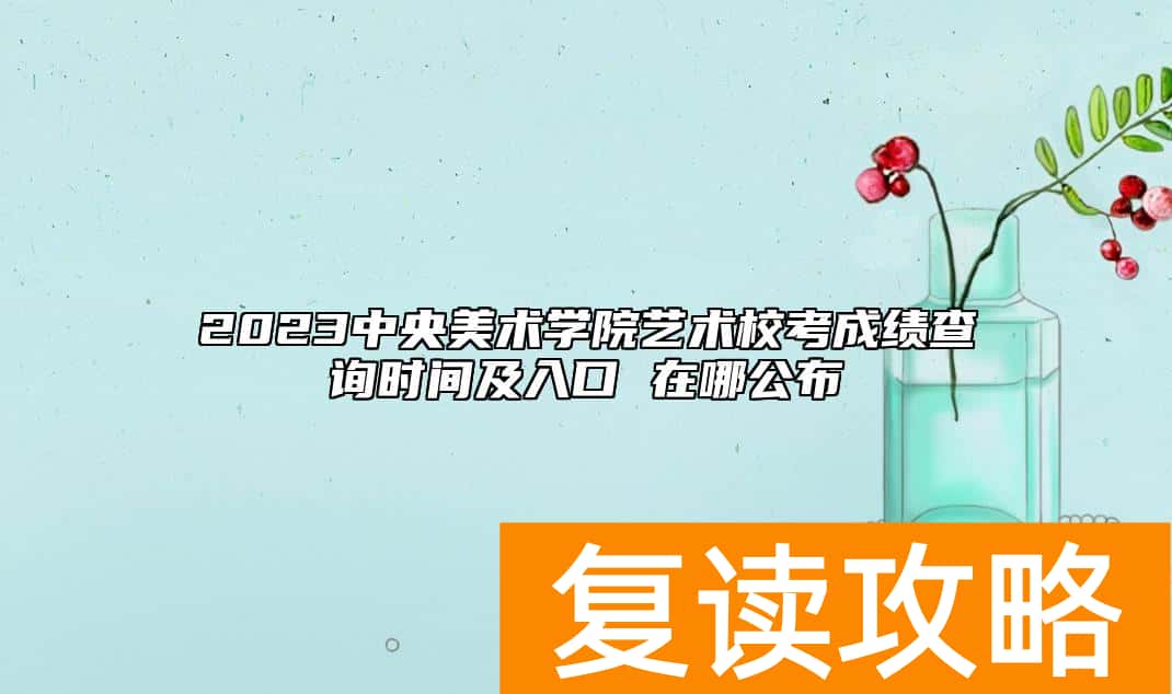 2023中央美术学院艺术校考成绩查询时间及入口 在哪公布