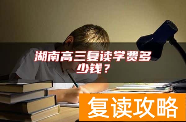 湖南高三复读学费多少钱？