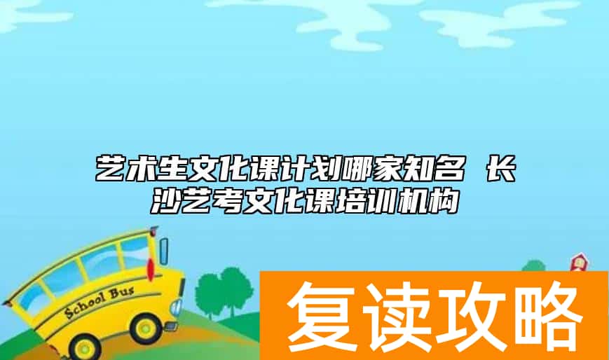 艺术生文化课计划哪家知名 长沙艺考文化课培训机构