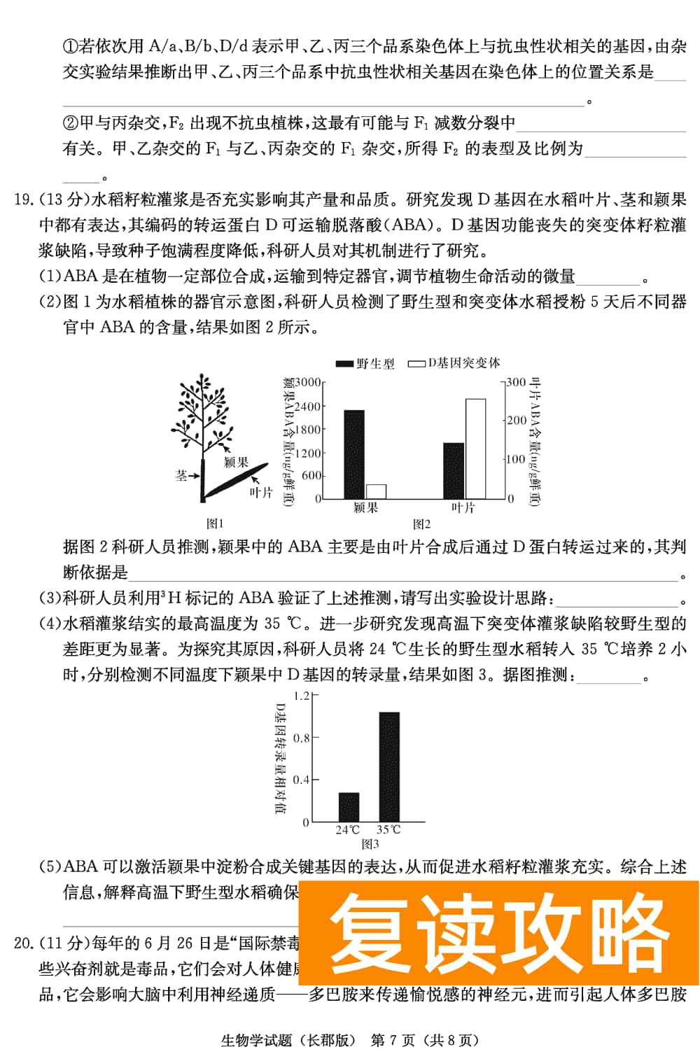 湖南长郡中学2024届高三上学期月考(四)生物试题及答案