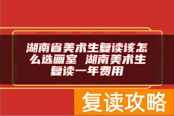 湖南省美术生复读该怎么选画室 湖南美术生复读一年费用