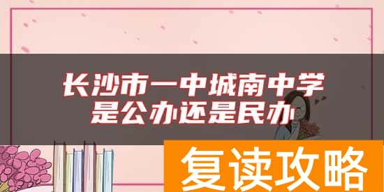 长沙市一中城南中学是公办还是民办