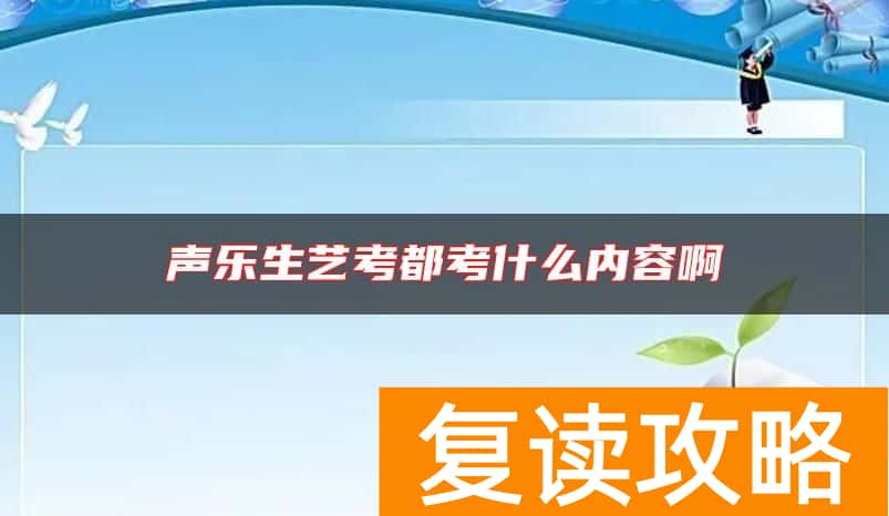 声乐生艺考都考什么内容啊