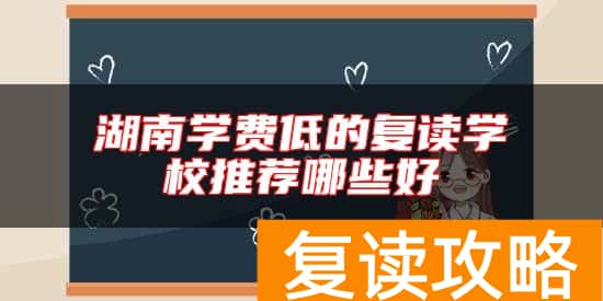 湖南学费低的复读学校推荐哪些好