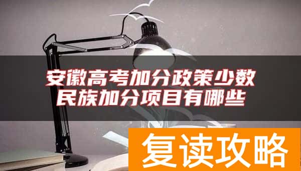 安徽高考加分政策少数民族加分项目有哪些