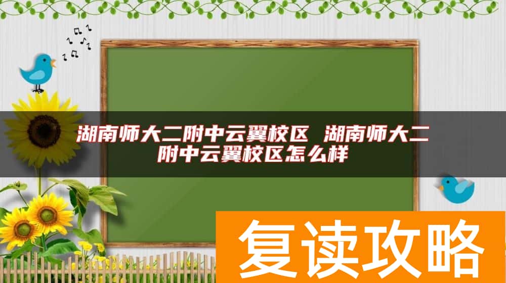 湖南师大二附中云翼校区 湖南师大二附中云翼校区怎么样