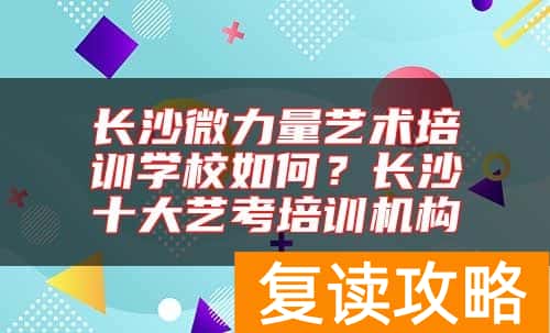 长沙微力量艺术培训学校如何？长沙十大艺考培训机构