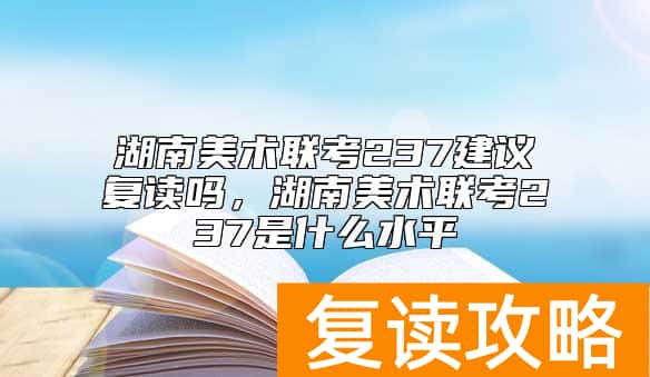 湖南美术联考237建议复读吗，湖南美术联考237是什么水平