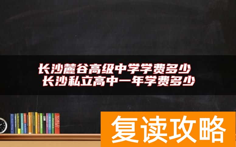长沙麓谷高级中学学费多少 长沙私立高中一年学费多少