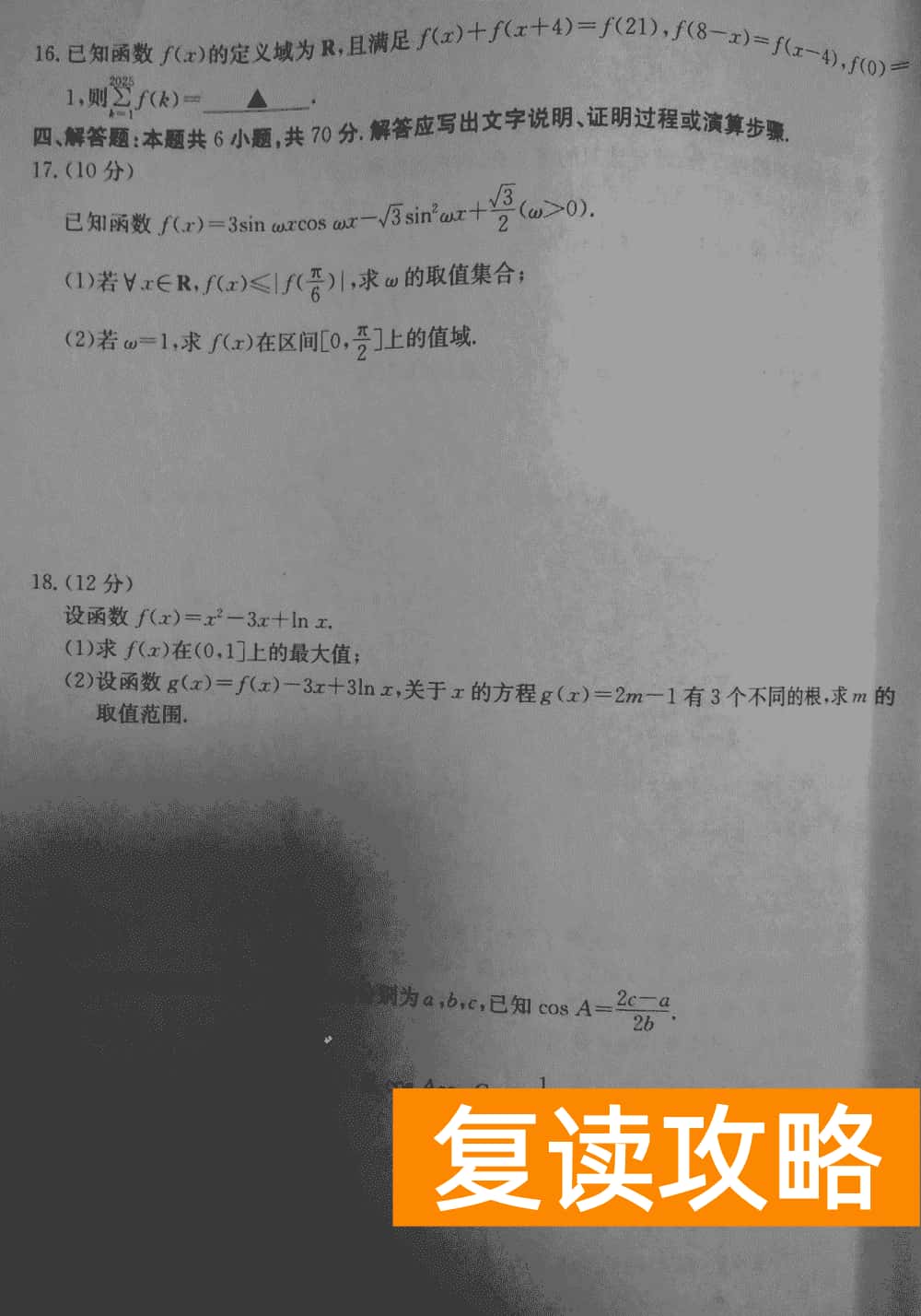 湖南衡阳金太阳2024届高三11月期中考数学试题及答案