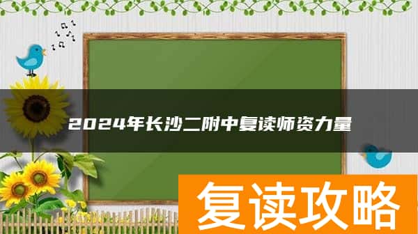 2024年长沙二附中复读师资力量