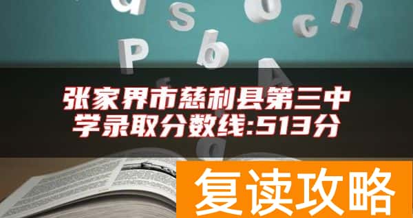 张家界市慈利县第三中学录取分数线:513分