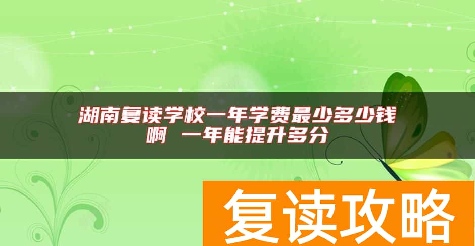湖南复读学校一年学费最少多少钱啊 一年能提升多分