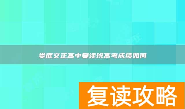 娄底文正高中复读班高考成绩如何