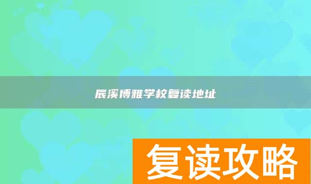 辰溪博雅学校复读地址