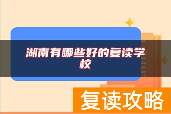 湖南有哪些好的复读学校