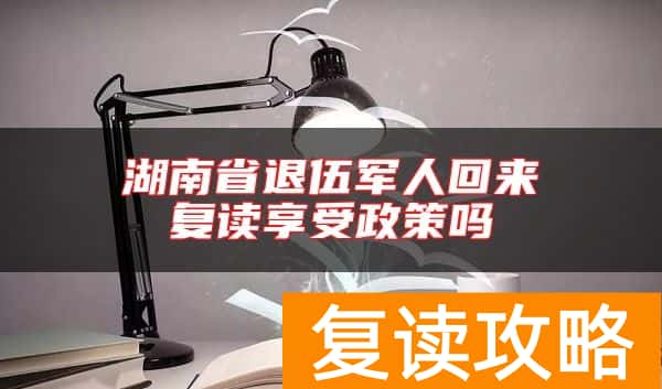 湖南省退伍军人回来复读享受政策吗