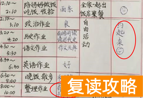 高考逆袭计划和冲刺功略 高考学霸“冲刺计划表”