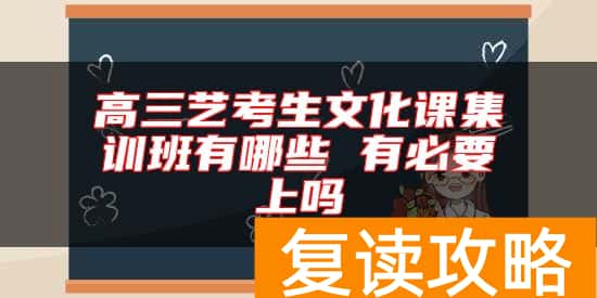 高三艺考生文化课集训班有哪些 有必要上吗