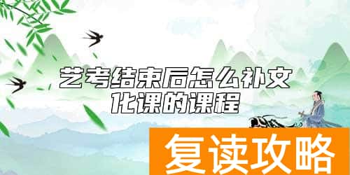 艺考结束后怎么补文化课的课程