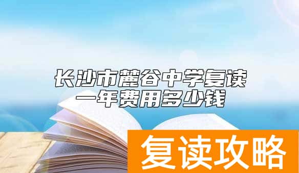 长沙市麓谷中学复读一年费用多少钱
