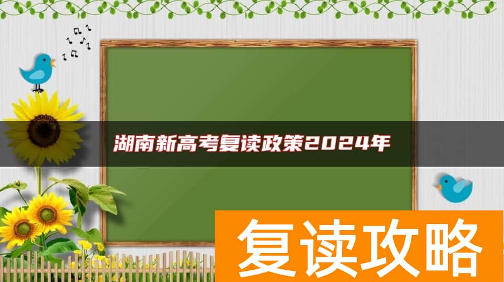 湖南新高考复读政策2024年