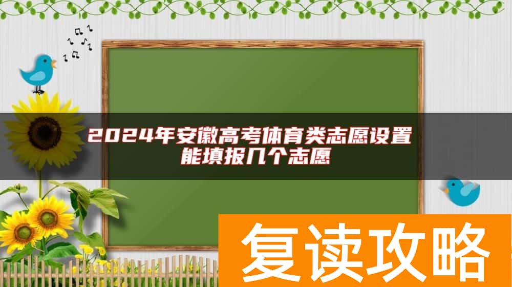 2024年安徽高考体育类志愿设置 能填报几个志愿