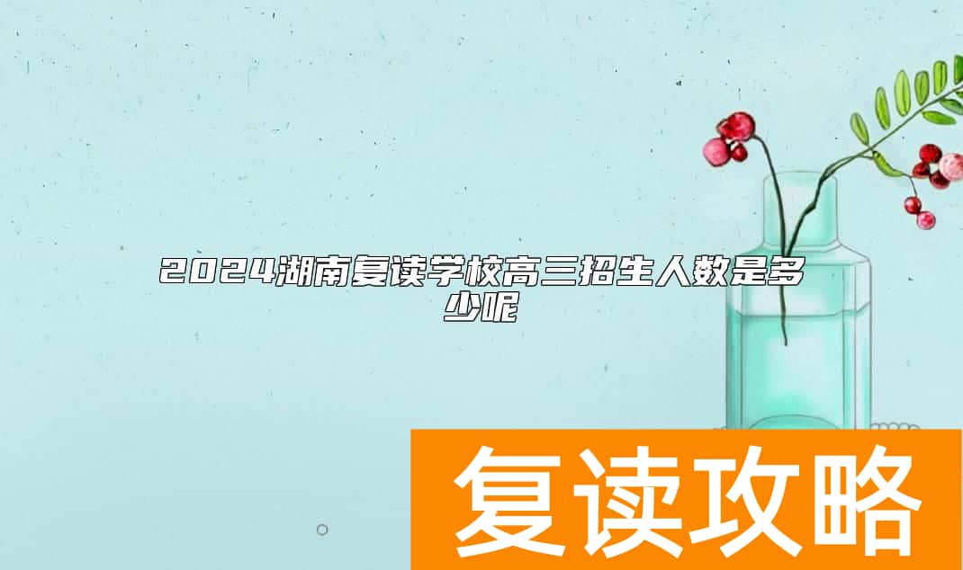 2024湖南复读学校高三招生人数是多少呢