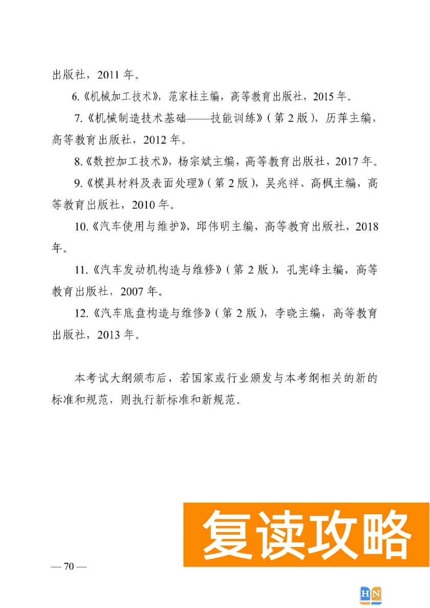 湖南对口高考机电必背知识  2022湖南对口招生机电类专业考试基本要求