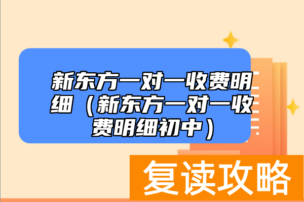 新东方一对一收费明细（新东方一对一收费明细初中）