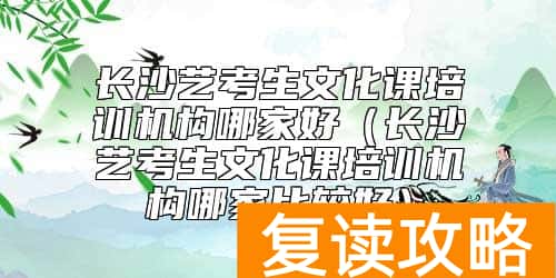 长沙艺考生文化课培训机构哪家好（长沙艺考生文化课培训机构哪家比较好）