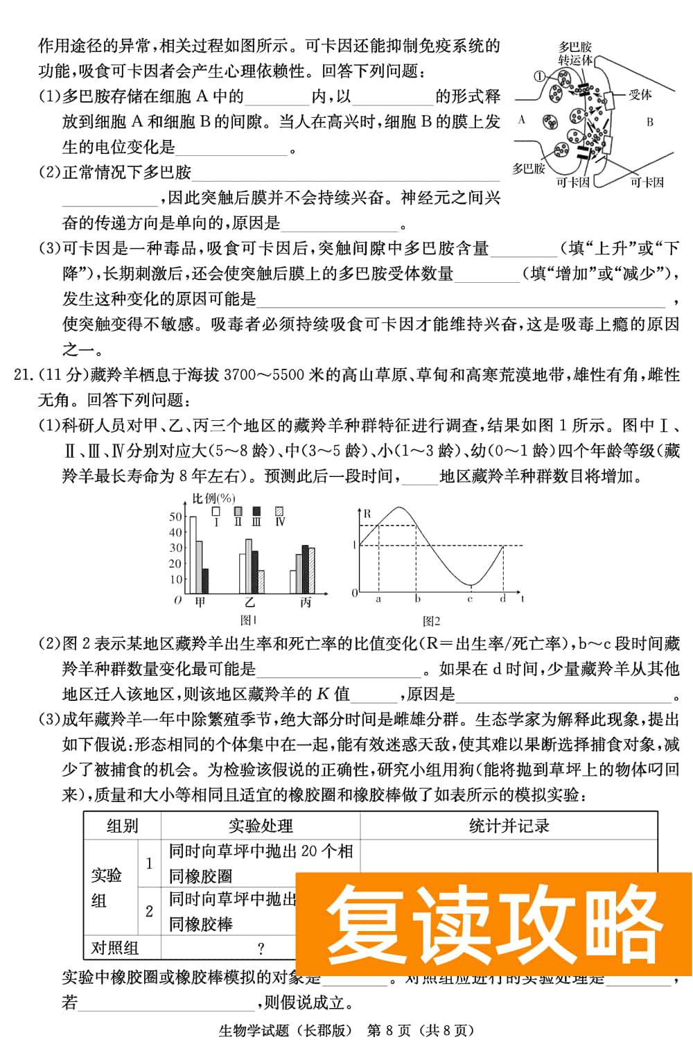 湖南长郡中学2024届高三上学期月考(四)生物试题及答案