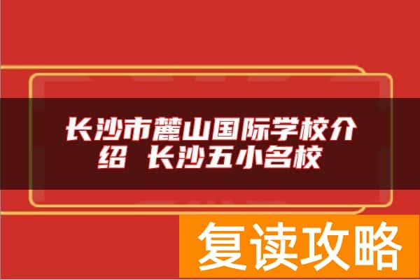 长沙市麓山国际学校介绍 长沙五小名校
