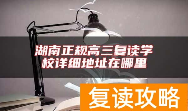 湖南正规高三复读学校详细地址在哪里