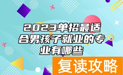 2023单招最适合男孩子就业的专业有哪些