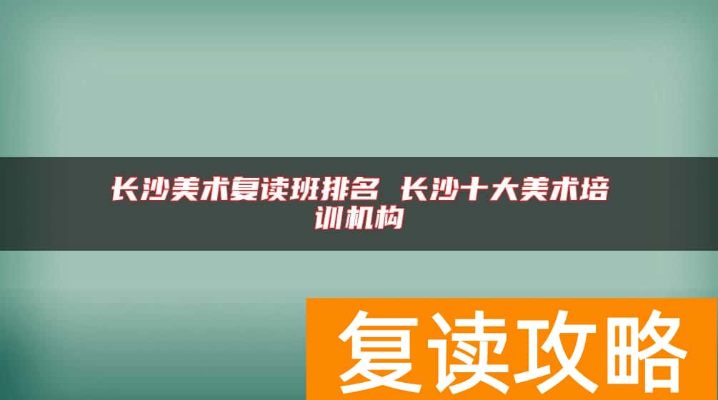 长沙美术复读班排名 长沙十大美术培训机构