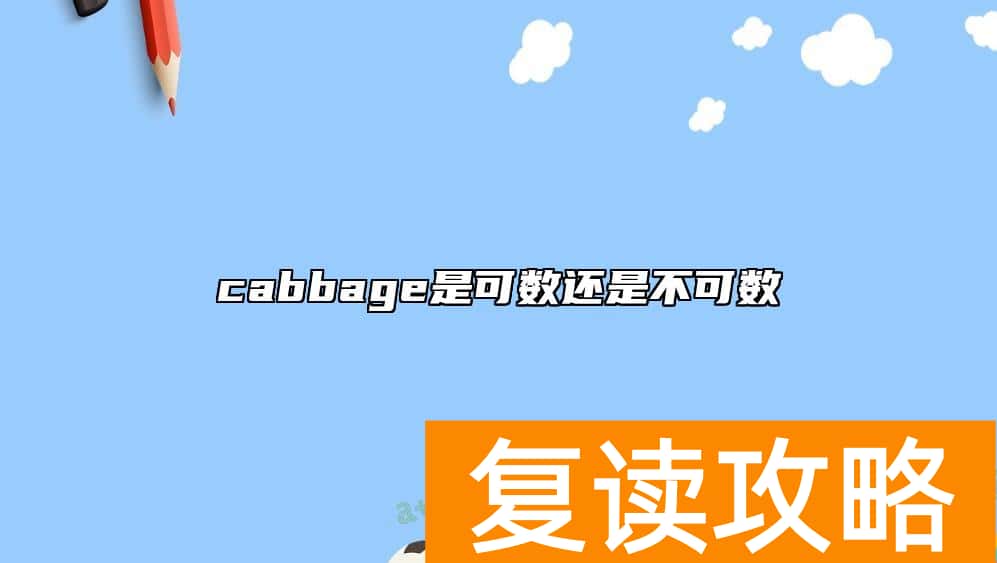 cabbage是可数还是不可数