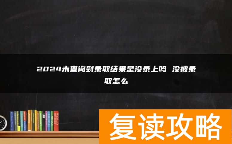 2024未查询到录取结果是没录上吗 没被录取怎么