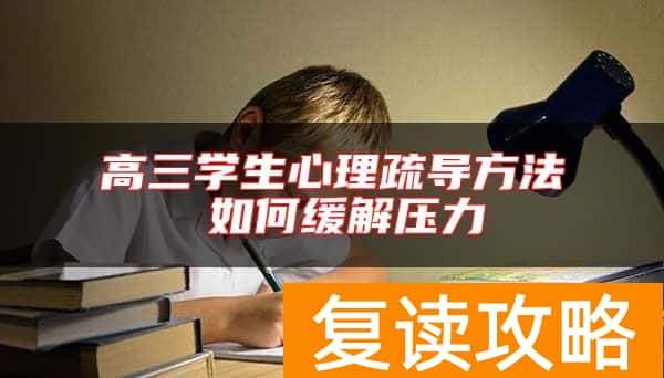 高三学生心理疏导方法 如何缓解压力