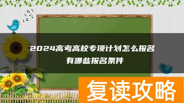 2024高考高校专项计划怎么报名 有哪些报名条件