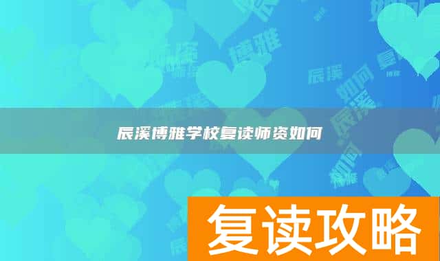 辰溪博雅学校复读师资如何