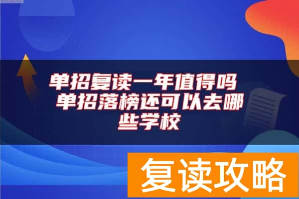 单招复读一年值得吗 单招落榜还可以去哪些学校