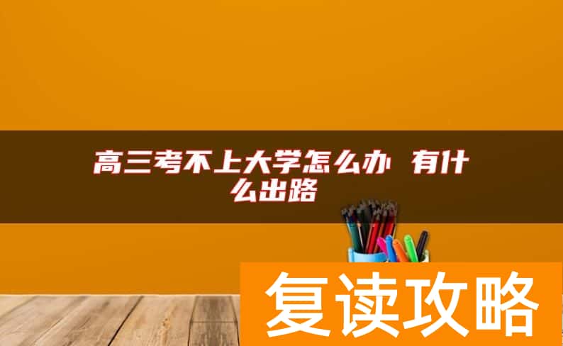 高三考不上大学怎么办 有什么出路