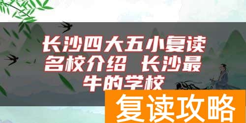 长沙四大五小复读名校介绍 长沙最牛的学校
