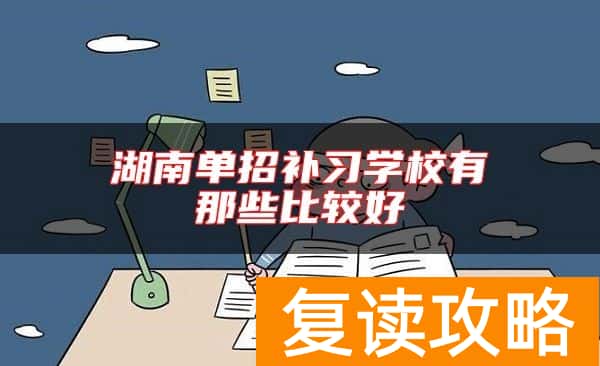 湖南单招补习学校有那些比较好