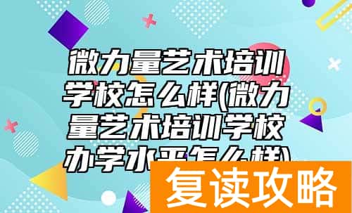 微力量艺术培训学校怎么样(微力量艺术培训学校办学水平怎么样)