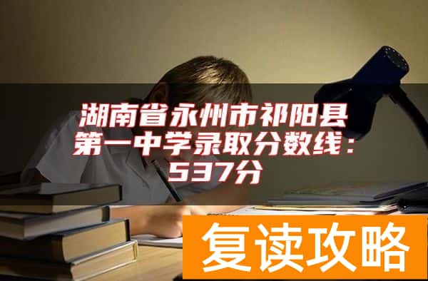 湖南省永州市祁阳县第一中学录取分数线：537分